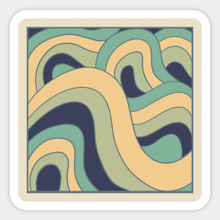 Blue Green Rainbow Waves Sticker